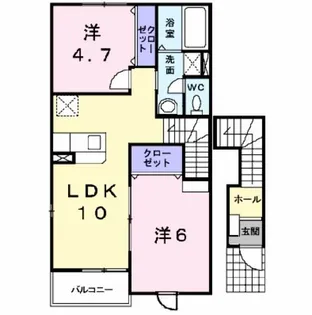 ソレイユルヴァン町裏【2階】の間取り
