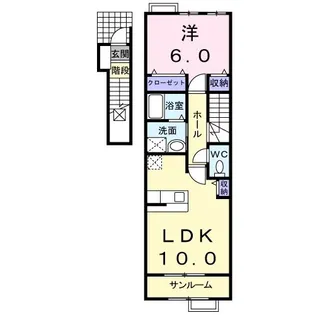 コスモクロアB【2階】の間取り