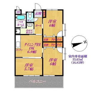 ワイズアビタシオン【1階】の間取り