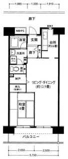 フロール山田町第2【6階】の間取り