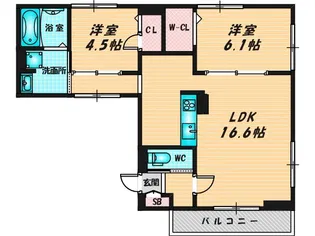 ウエスタンハイツ19【1階】の間取り