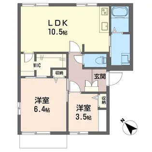 ジュネスヴィラI【1階】の間取り