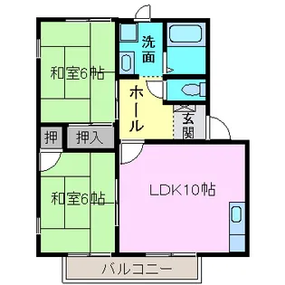 メゾンルミエールB【2階】の間取り