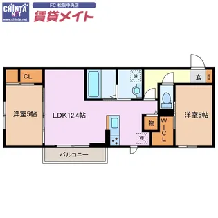 ディーシャンブル大黒田【3階】の間取り