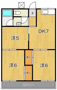3DKの間取り画像