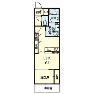 1LDKの間取り画像
