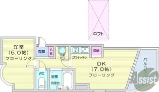 グランドール河原町【4階】の間取り