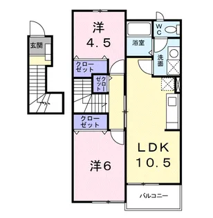 パークヒルズ・クレスト A【2階】の間取り