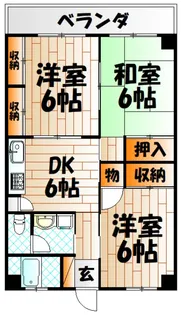 大里東マンション【4階】の間取り