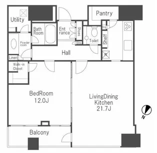 赤坂タワーレジデンスTop of the Hill【39階】の間取り