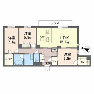 シャーメゾン フェアリーステージ【1階】の間取り