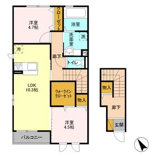 コゥジーコート【2階】の間取り