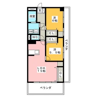 長良パークマンション【3階】の間取り