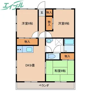 伊勢松本貸マンション【2階】の間取り