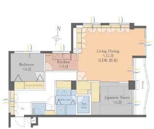ドミール五番町(2号棟)【12階】の間取り