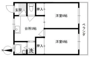 第2満坂ハイム【2階】の間取り