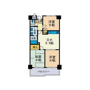 リゾンフルール【2階】の間取り
