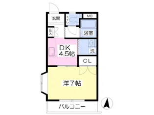 アーバンライフ新河原町【1階】の間取り