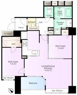 月島シティタワー【12階】の間取り