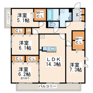 ディアコート宙【2階】の間取り
