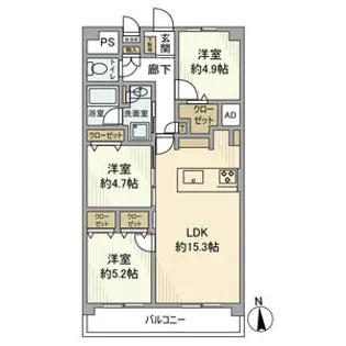 セントラルグリーンハイツ【9階】の間取り
