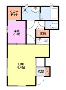 ヴィラオットB【1階】の間取り