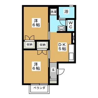 2DKの間取り画像