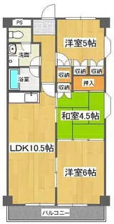 第19柴田マンション【5階】の間取り