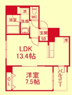 大阪府大阪市北区中津3【マンション】の間取り