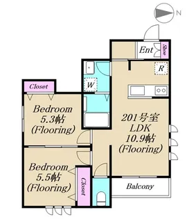 リトルフォレストカミキタザワ【2階】の間取り