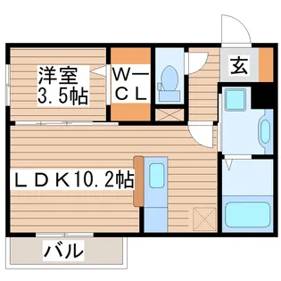 1LDKの間取り画像