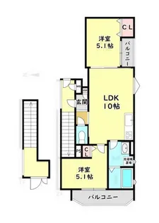 大阪府門真市朝日町【アパート】の間取り