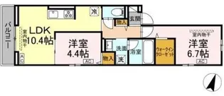 ラピスラズリ東林間【2階】の間取り