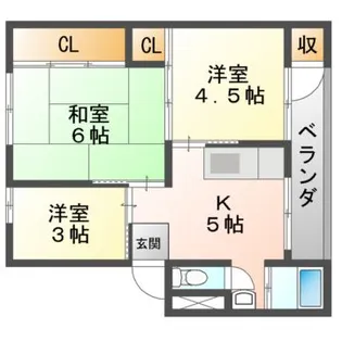 JP羽曳野レジデンス【2階】の間取り