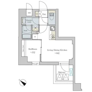 東京都文京区本駒込6【マンション】の間取り