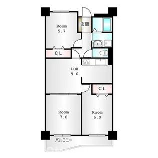群馬県伊勢崎市八坂町【マンション】の間取り