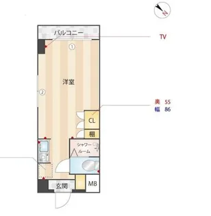 ニューガイアリルーム葛西駅南No.20【4階】の間取り