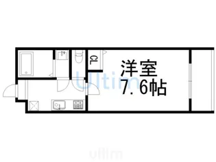 フラッティ四条大宮II【2階】の間取り