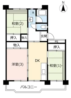 UR所沢パークタウン駅前通り【5階】の間取り