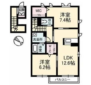プロヌーブ西本浦B【2階】の間取り
