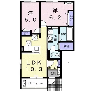 ルミウスII B【1階】の間取り