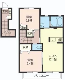 メゾンドリリー【2階】の間取り