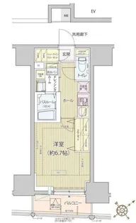 レビスタ白金高輪【13階】の間取り