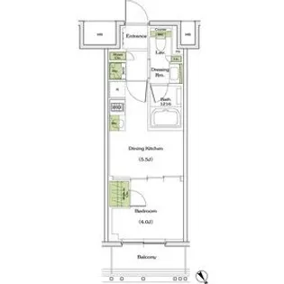 ザ・パークハビオ同心【4階】の間取り