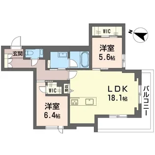 シャーメゾンステージ横濱白楽【3階】の間取り