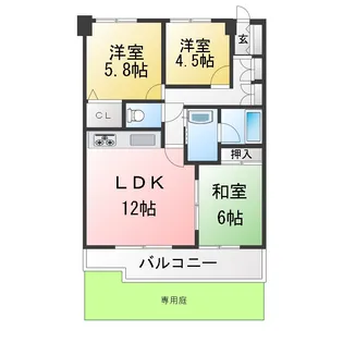 ライオンズマンション小幡新城【1階】の間取り