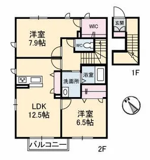ヴィアソーレ光 B棟【2階】の間取り