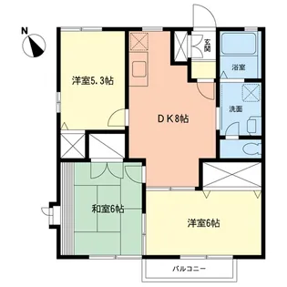 フォンテーヌドミールB【2階】の間取り