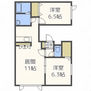 パロス福住【2階】の間取り