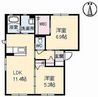 トワ アムール【1階】の間取り